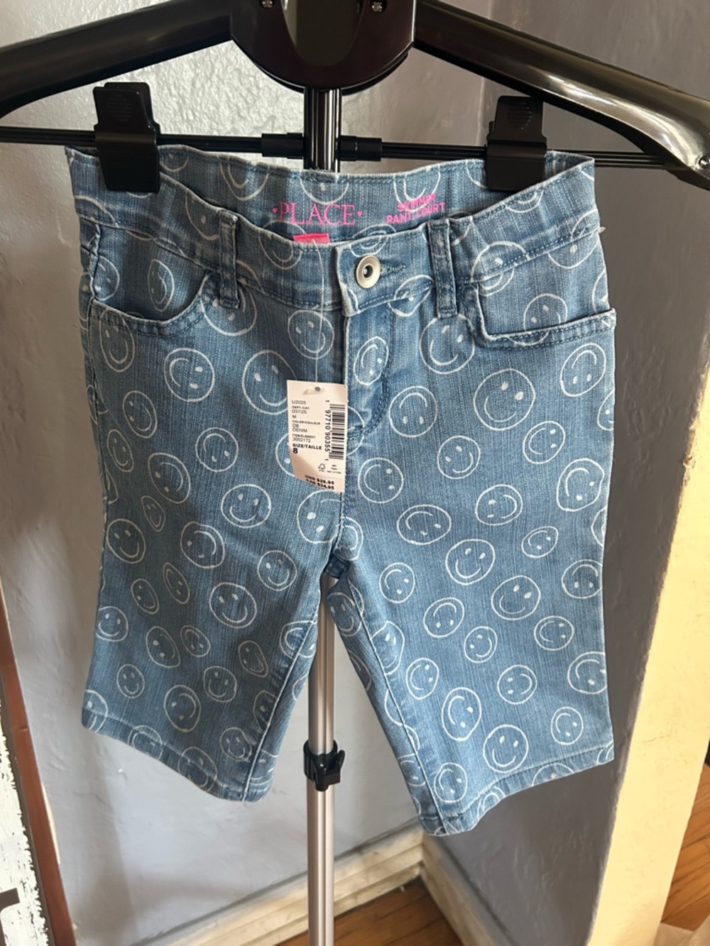 The Children's Place Light Blue Denim Smiley Face Shorts
